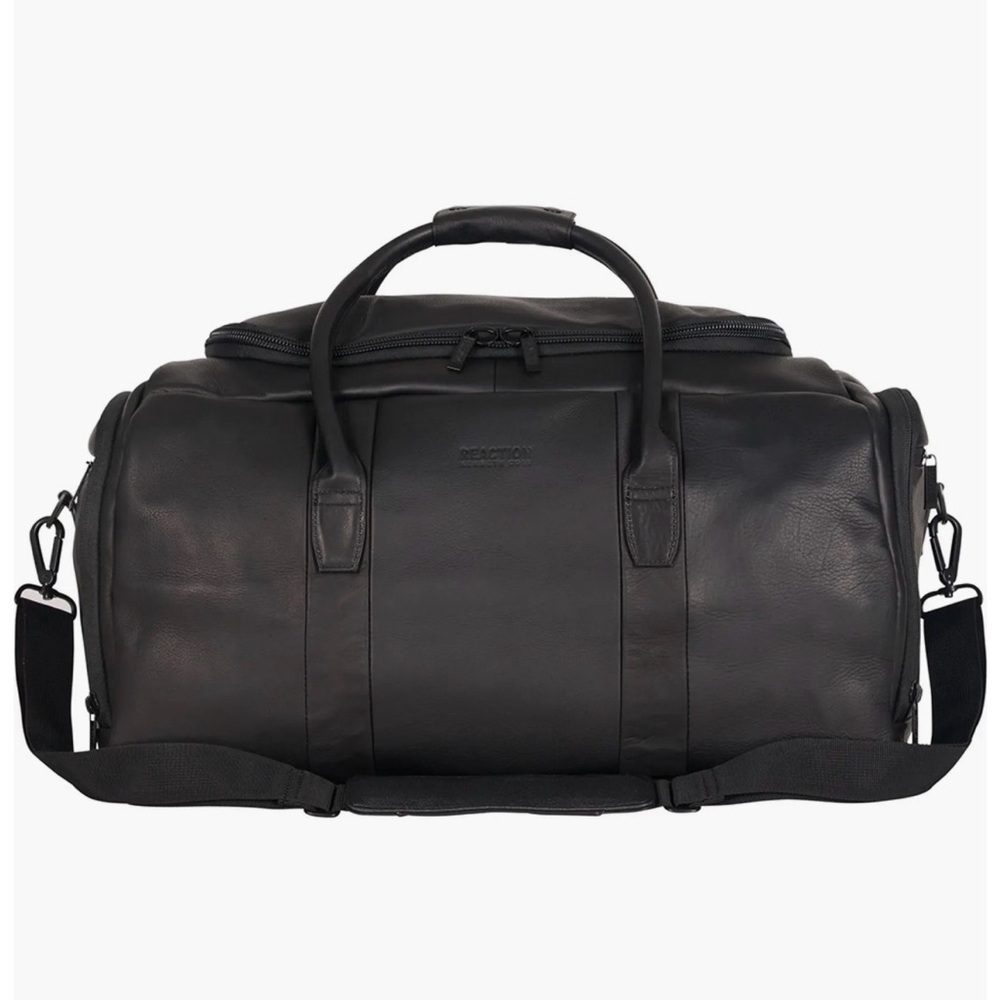 Kenneth Cole Reaction Colombian Leather Duffle Bag Black